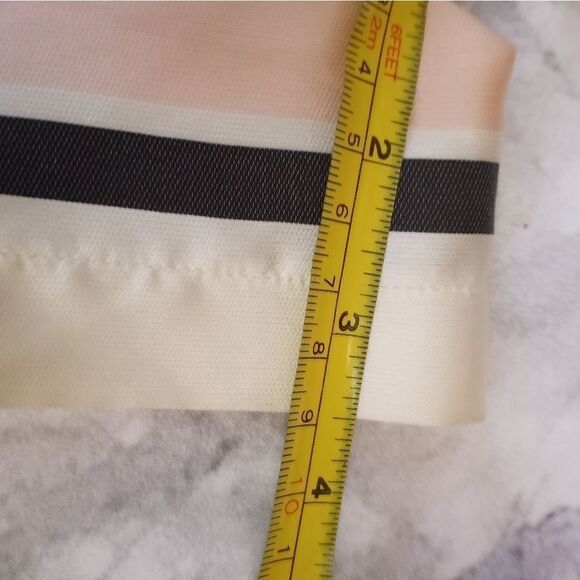 NWT Etienne Aigner 6 Block Color Striped Short Petal SILK Blend Women Top Blouse - Picture 12 of 12